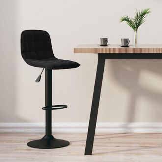 vidaXL Taburete De Cocina De Terciopelo Negro Vidaxl