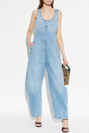 Alaia Denim Jumpsuit, Womens, Blue