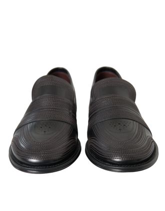 Dolce & Gabbana Black Brown Leather Loafer Men Dress Mens Shoes