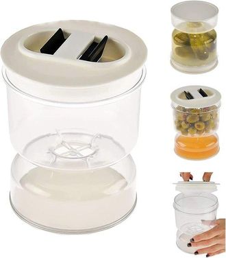 No Brand Tarro De Cristal Para Aceitunas Encurtidas, Separador De L&iacute;quidos, Colador, Tapa Abatible