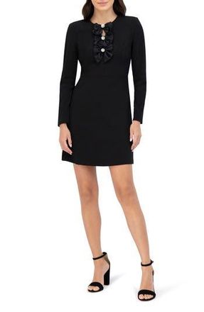 Eliza J Bow Long Sleeve Cocktail Minidress in Black at Nordstrom Rack, Size 12