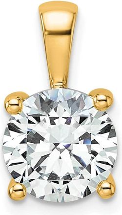 Diamond2Deal 14k Yellow Gold 2 1/2 Ct Round Lab Grown Diamond Solitaire Pendant