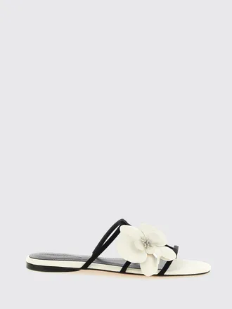 Zimmermann Sandalo Orchid in pelle e twill con applicazioni floreali
