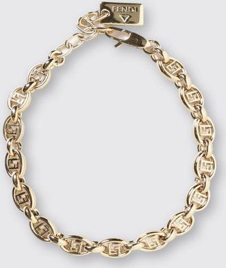Fendi Bracciale in bronzo cromato con monogramma FF