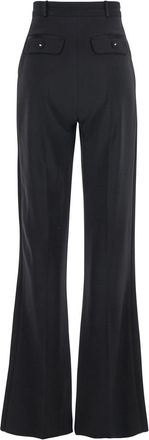 Elisabetta Franchi Womens Black Trousers With Pleated Details Polyester