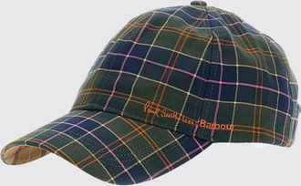 Barbour Cappello da baseball in cotone con motivo tartan e logo ricamato