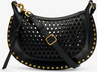 Isabel Marant Womens Oskan Moon Soft Leather Shoulder Bag In Black