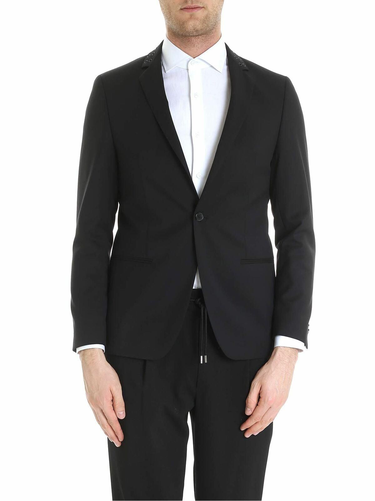 Veste De Costume Homme Karl LAGERFELD - Taille L - Laine Noire - Occasion Très Bon état (petit Défaut Au Dos)