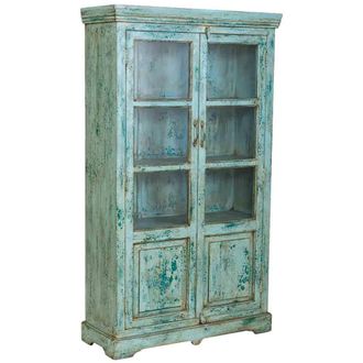 Wanderlust Deco Vitrina de madera artesanal 105 x 40 x 180h cm