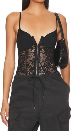 Free People Lace Night Rhythm Bodysuit In Black