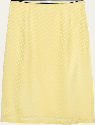 Prada Polka-Dot Silk Midi Slip Skirt