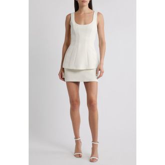 Amanda Uprichard Empire Layered Cocktail Minidress in Ivory at Nordstrom Rack, Size X-Small