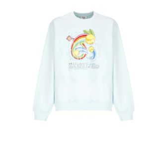 Casablanca Hoodies & sweatvesten, Heren, Blauw, M, Katoen, Casa Way Sweatshirt