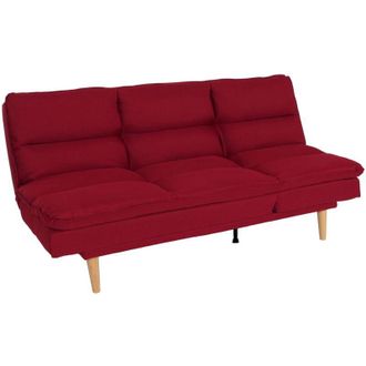 Hhg Non utilizzato] Divano letto sof&agrave; reclinabile schienale regolabile HHG 368 tessuto bordeaux