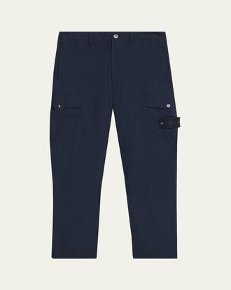 Stone Island Mens Cotton Straight Leg Cargo Pants