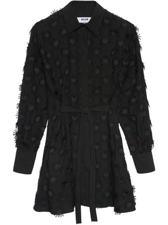 Msgm tied-waist shirt dress - Black