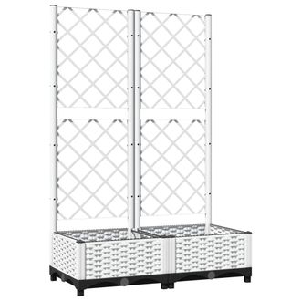 vidaXL Jardinera Con Enrejado Pp Blanco 80x40x121,5 Cm Vidaxl