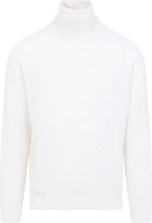 Canali Ribbed Turtleneck - Heren - Coltruien - Wit - L - Kasjmier - Truien & Vesten