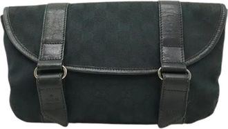 Gucci Pre-owned GG Canvas Waist Bag - Dames - Vintage Heuptassen - Zwart - ONE Size - Leer - Vintage