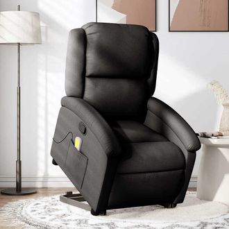 vidaXL Vidaxl - Sill&oacute;n Reclinable De Masaje Elevable Tela Negro