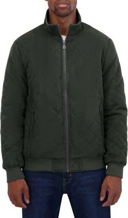 Nautica Water Resistant Quilted Faux Suede Jacket in Dark Forest at Nordstrom Rack, Size Medium