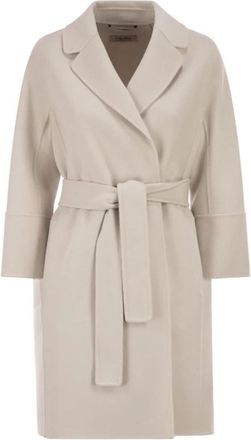 Max Mara Belted Coats - Dames - Jas met riem - Wit - M - Jassen