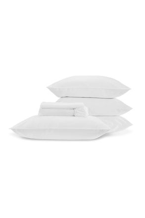 Christy 400TC Luxury Cotton Sateen Plain Dye Full Sheet Bundle in White | Size: Double