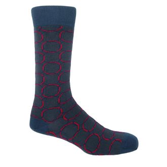 Peper Harow Linked Mens Socks - Navy