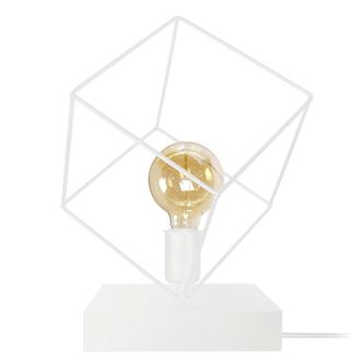 Tosel L&aacute;mpara de mesametal Alt.37cm blanco Pantalla: blanco o