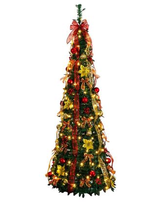 Nearly Natural 6Ft. Pre-Lit Artificial Pop Up Christmas Tree