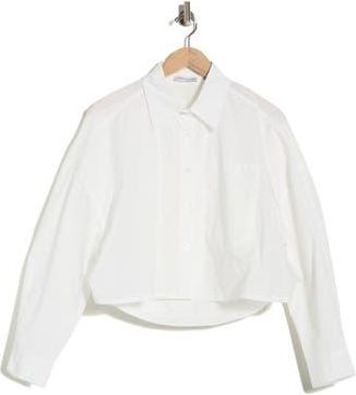 Patrizia Luca Cropped Cocoon Shirt in Off White at Nordstrom Rack, Size Large/x-Large