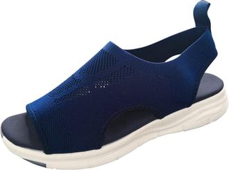 Generic 2026 Casual Fashion Womens Shoes Platform Sandals Fish Mesh Summer Mouth (Blue, 3.5)