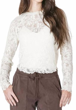 Dex Clothing Exposed Seam Lace Top In Natural