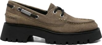 Alexander Wang Carson Boot Loafers - Dames - Loafers - Groen - 38 1/2 EU - Leer - Schoenen