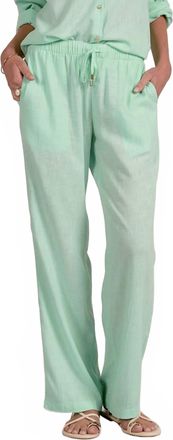 Elan Linen Drawstring Pant In Mint