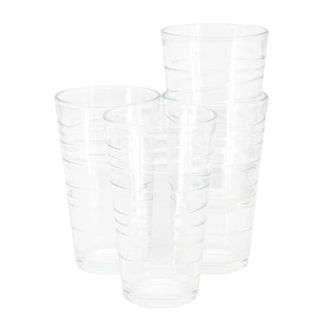 Gibson Home 4 Piece 16 Ounce Swirl Glass Tumbler Set in Clear at Nordstrom