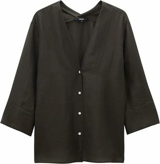 someday Zimonia Blouse - Dames - Blouses & Shirts - Bruin - Maat: XL Satijn