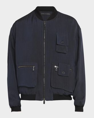 Giorgio Armani Men & apos;s Chevron Utility Bomber Jacket