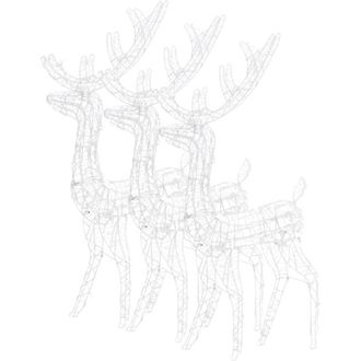 vidaXL Adorno De Renos De Navidad Acr&iacute;lico 3 Uds Blanco C&aacute;lido 120 Cm Vidaxl