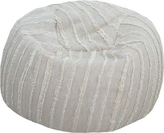 MX HOME Puf Desenfundable gris con flequillo