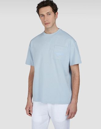Paul & Shark Mens Paul & Shark Mens Aqua Touch Cotton T-Shirt with Shark Embroidery - Size: 44