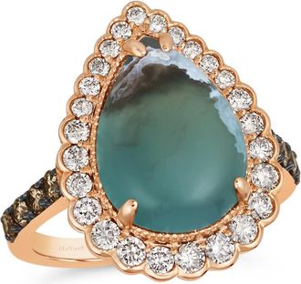Le Vian Ladies Aquaprase Rings set in 14K Strawberry Gold