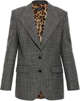 Dolce & Gabbana Wol Blazer Met Enkele Split - Dames - Blazers - Grijs - XS - Wol - Jassen