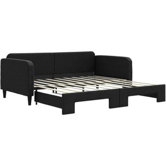 vidaXL Sof&aacute; Cama Nido Tela Negro 90x190 Cm Vidaxl