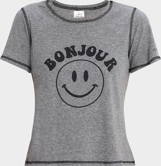 Cinq à Sept Bonjour Smiley Shrunken Tee