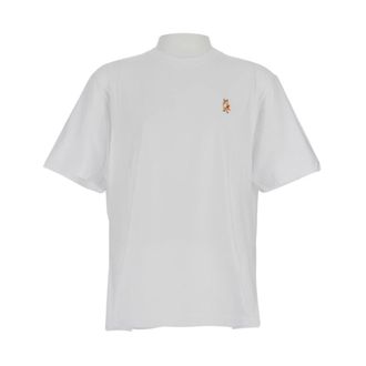 Maison Kitsun&eacute; T-Shirts, male, White, Size: XL Standing Fox T-shirt