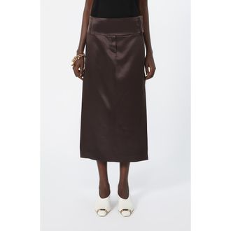Sportmax Oblare Midi Skirt in Chocolate at Nordstrom, Size 12