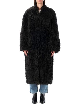 Stand Studio Carolina Long Curly Faux-Fur Coat