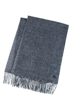 Brooks Brothers Houndstooth Wool & Cashmere Blend Fringe Scarf in Black/Grey at Nordstrom Rack