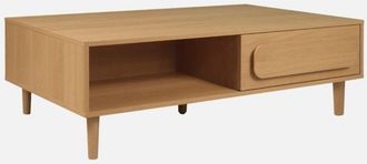 Sweeek Mesa De Centro Vintage Con Efecto Madera Y 1 Caj&oacute;n